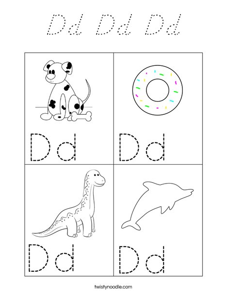 Letter Sounds-Letter D Coloring Page
