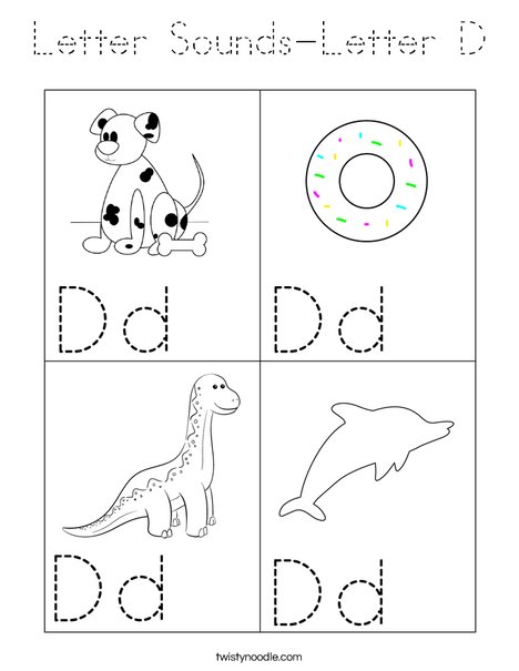 Letter Sounds-Letter D Coloring Page