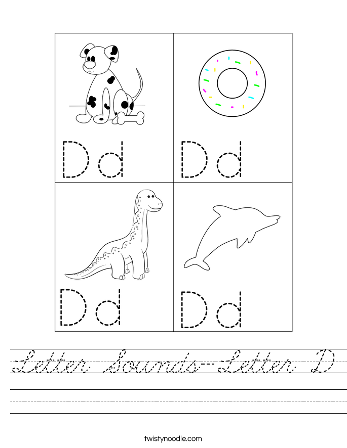 Letter Sounds-Letter D Worksheet