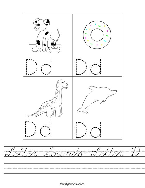 Letter Sounds-Letter D Worksheet