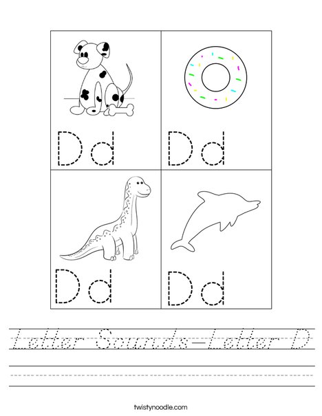 Letter Sounds-Letter D Worksheet