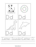 Letter Sounds-Letter D Handwriting Sheet