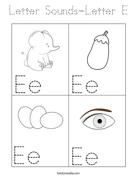 Letter Sounds-Letter E Coloring Page