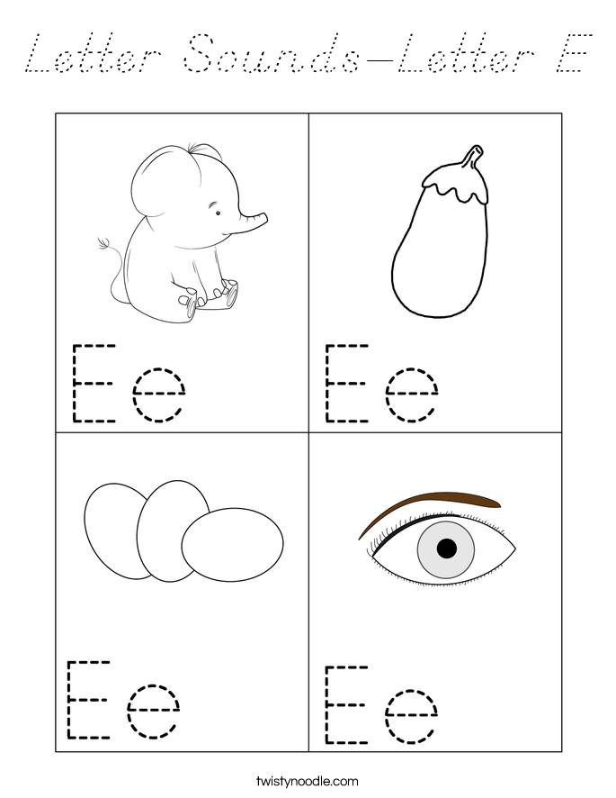 Letter Sounds-Letter E Coloring Page