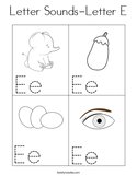 Letter Sounds-Letter E Coloring Page