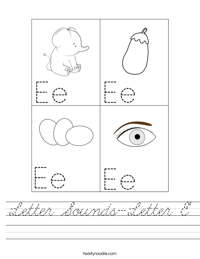 Letter Sounds-Letter E Worksheet