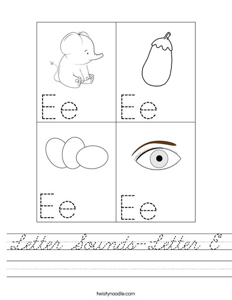 Letter Sounds-Letter E Worksheet