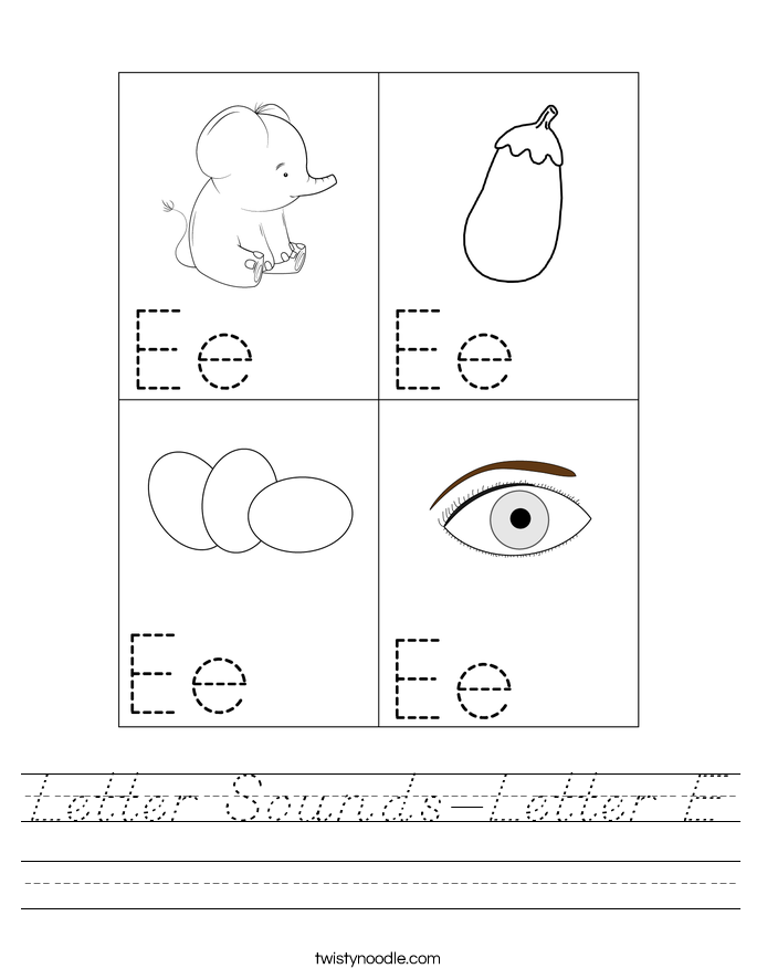 Letter Sounds-Letter E Worksheet