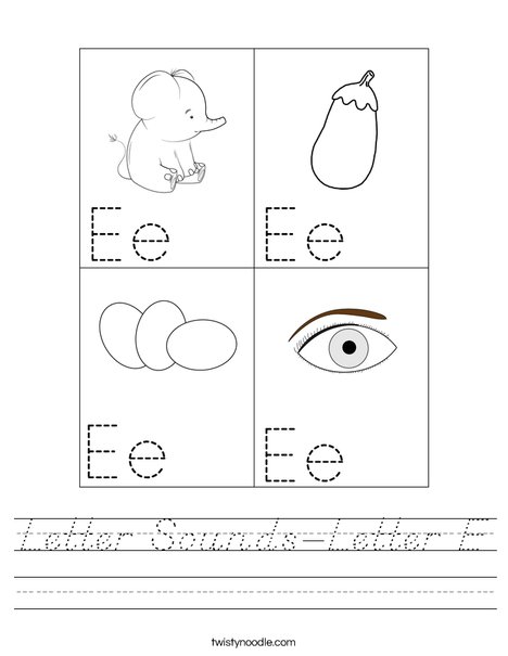 Letter Sounds-Letter E Worksheet