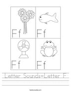 Letter Sounds-Letter F Handwriting Sheet