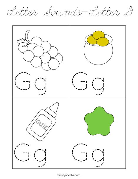 Letter Sounds-Letter G Coloring Page