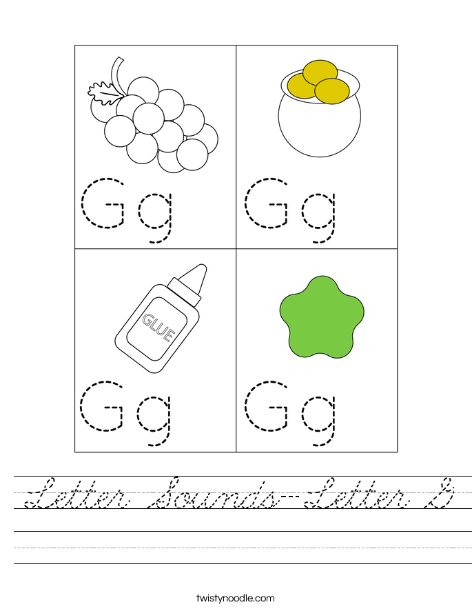 Letter Sounds-Letter G Worksheet