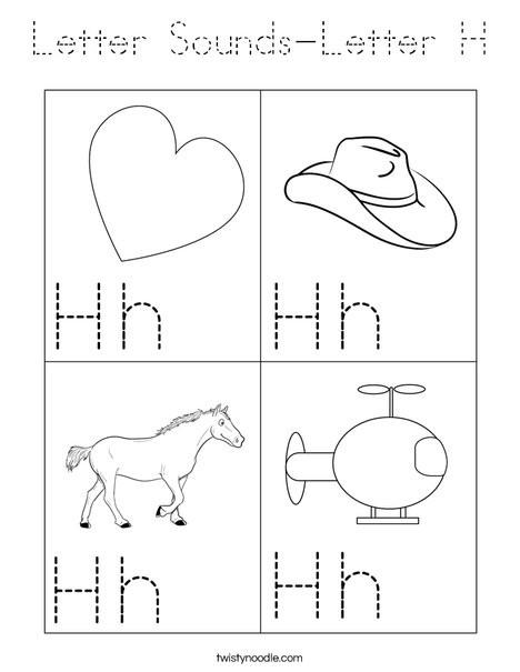 Letter Sounds-Letter H Coloring Page