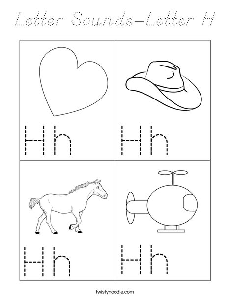 Letter Sounds-Letter H Coloring Page