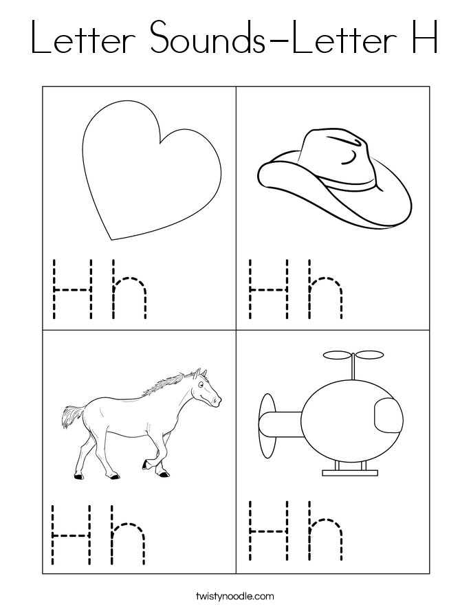 Letter Sounds-Letter H Coloring Page