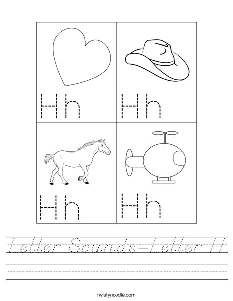 Letter Sounds-Letter H Worksheet