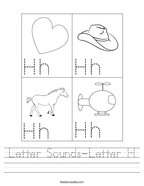 Letter Sounds-Letter H Handwriting Sheet