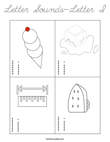 Letter Sounds-Letter I Coloring Page