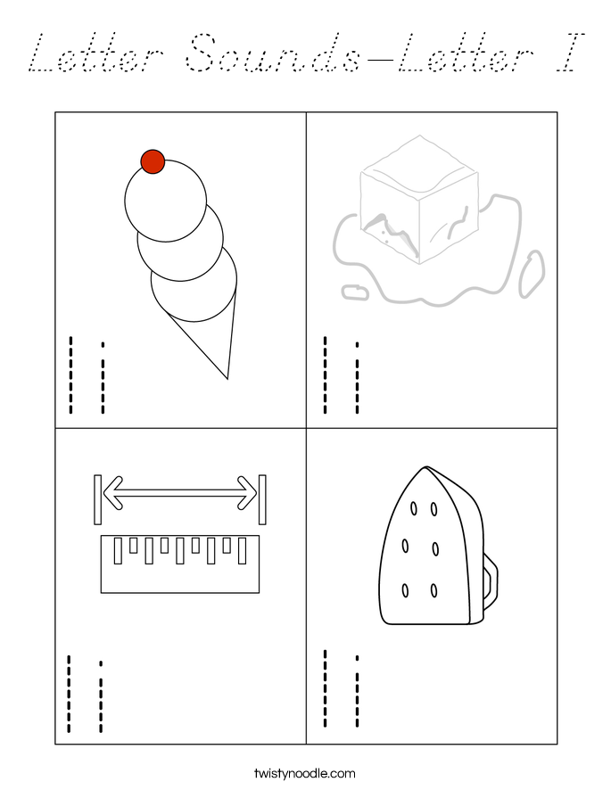 Letter Sounds-Letter I Coloring Page