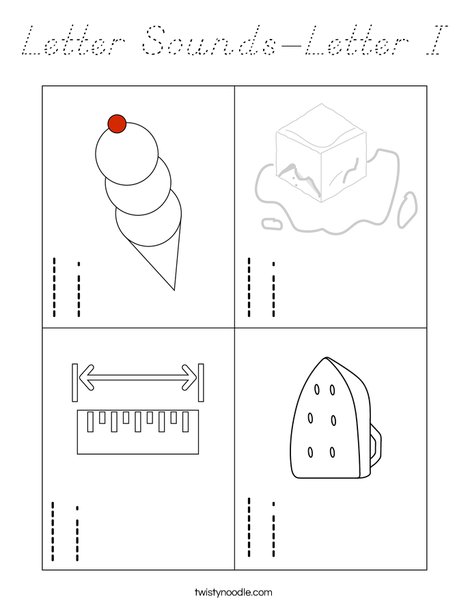 Letter Sounds-Letter I Coloring Page