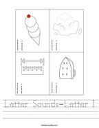 Letter Sounds-Letter I Handwriting Sheet