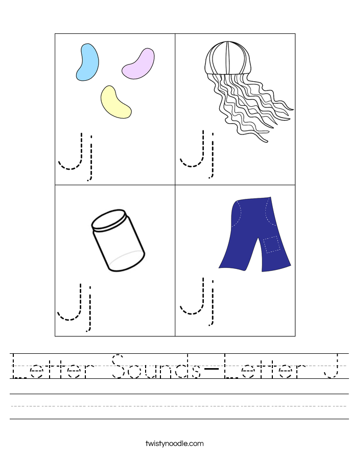 Letter Sounds-Letter J Worksheet