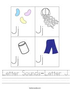 Letter Sounds-Letter J Handwriting Sheet