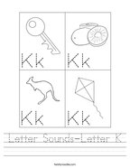 Letter Sounds-Letter K Handwriting Sheet