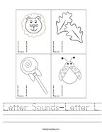 Letter Sounds-Letter L Handwriting Sheet