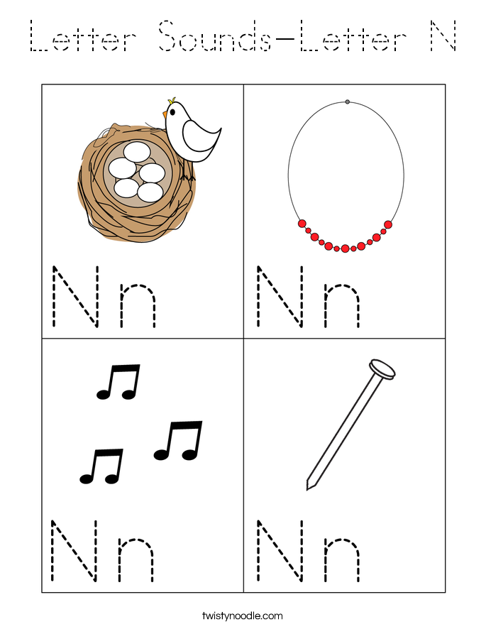 Letter Sounds-Letter N Coloring Page