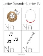 Letter Sounds-Letter N Coloring Page