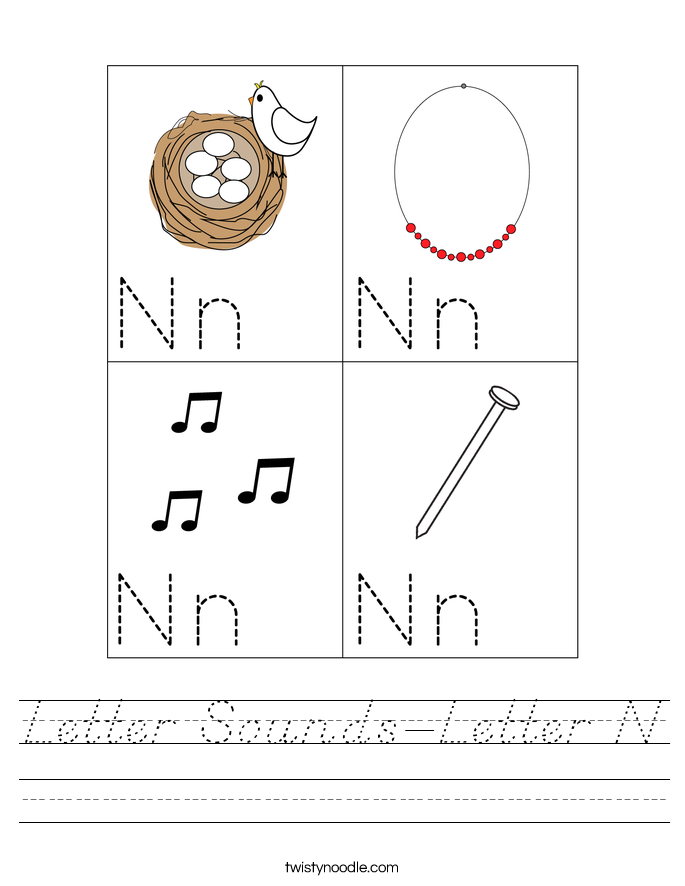 Letter Sounds-Letter N Worksheet