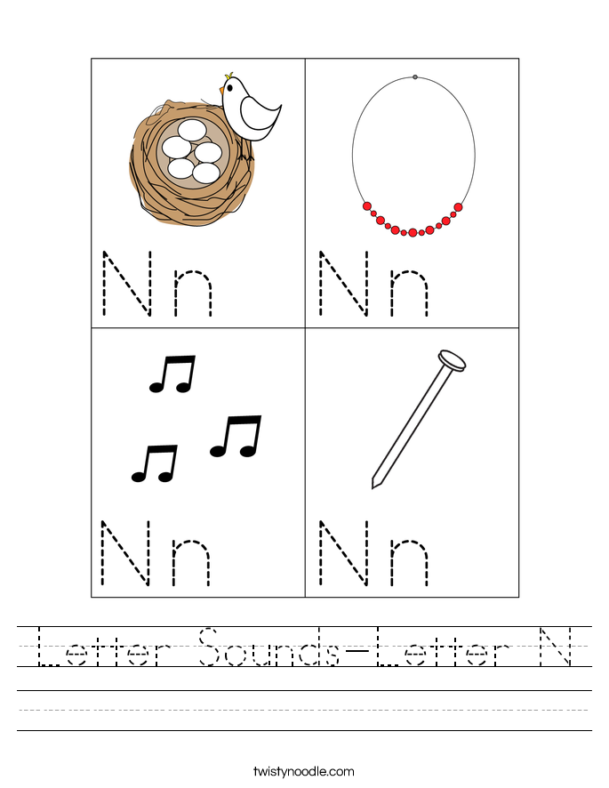 Letter Sounds-Letter N Worksheet