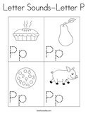 Letter Sounds-Letter P Coloring Page