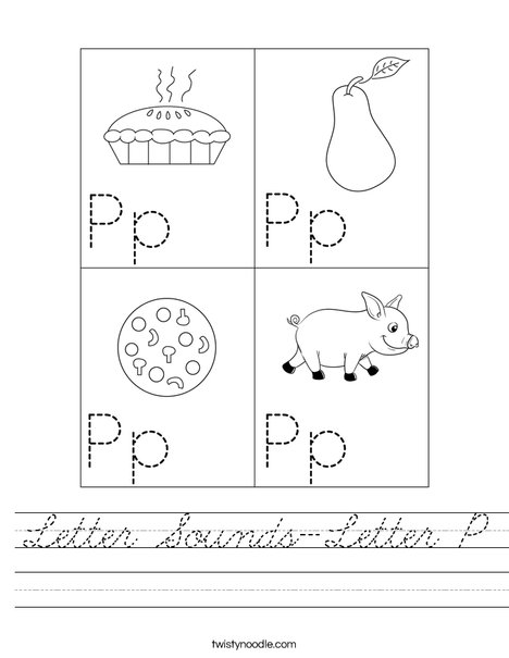 Letter Sounds-Letter P Worksheet