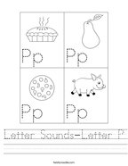 Letter Sounds-Letter P Handwriting Sheet