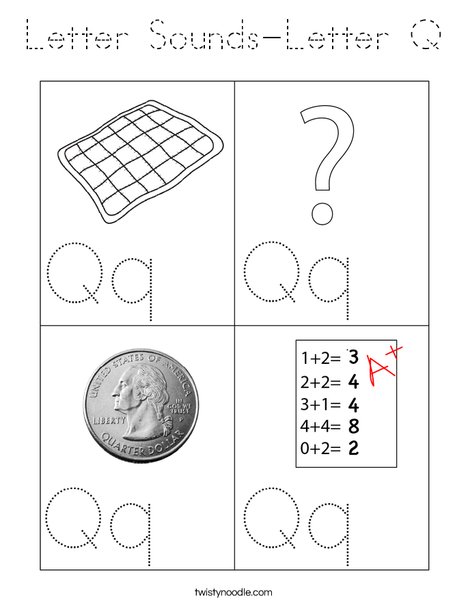 Letter Sounds-Letter Q Coloring Page