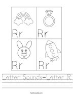 Letter Sounds-Letter R Handwriting Sheet