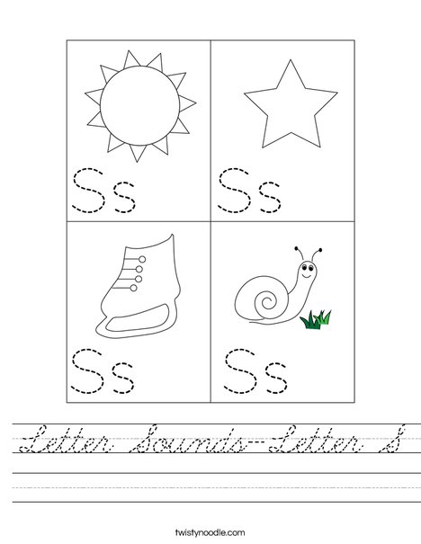 Letter Sounds-Letter S Worksheet