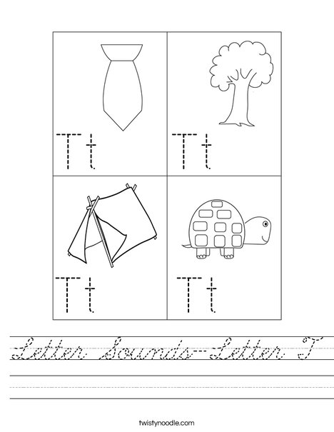 Letter Sounds-Letter T Worksheet