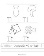 Letter Sounds-Letter T Handwriting Sheet