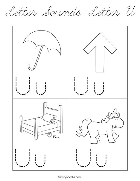 Letter Sounds-Letter U Coloring Page