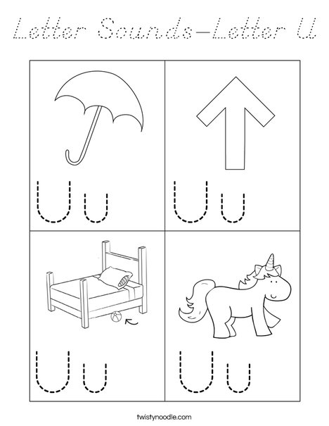 Letter Sounds-Letter U Coloring Page