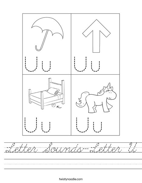 Letter Sounds-Letter U Worksheet