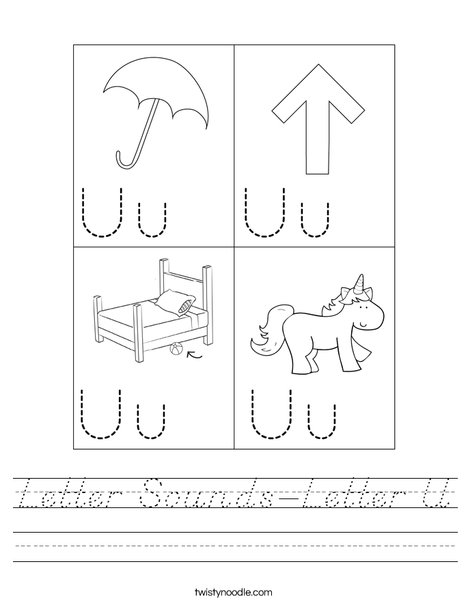 Letter Sounds-Letter U Worksheet