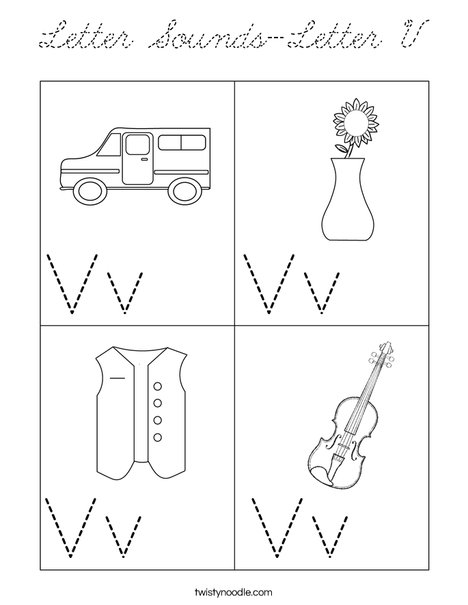 Letter Sounds-Letter V Coloring Page