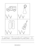 Letter Sounds-Letter V Worksheet