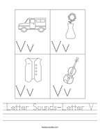 Letter Sounds-Letter V Handwriting Sheet