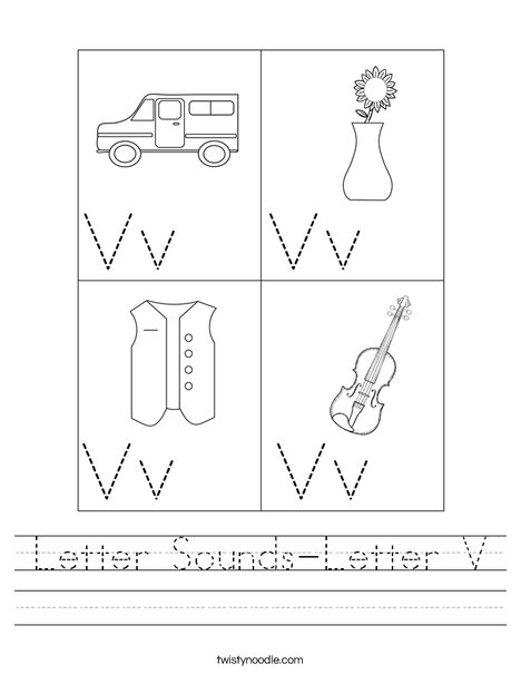 Letter Sounds-Letter V Worksheet