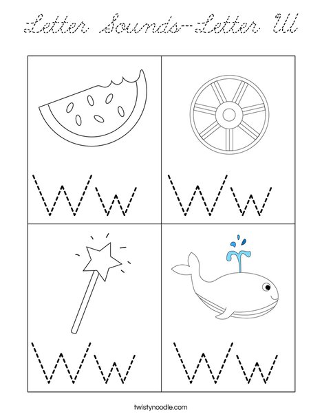 Letter Sounds-Letter W Coloring Page